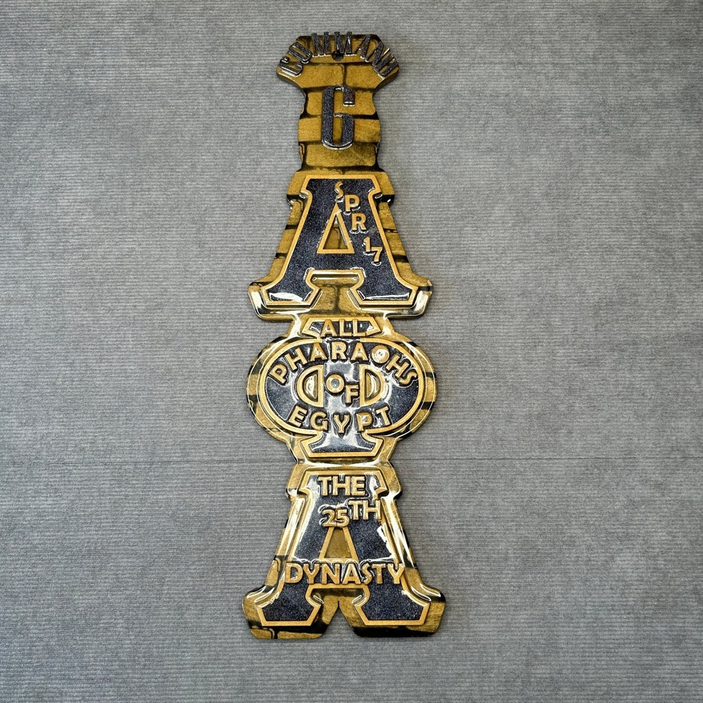 Vintage Alpha Phi Alpha Fraternity Paddle All Pharaohs Of Egypt Black Gold